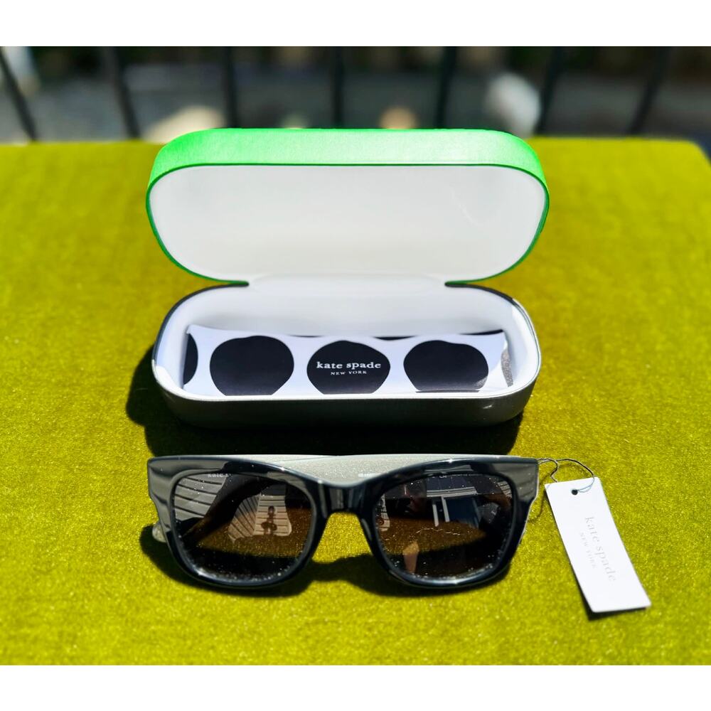 ✨ Kate Spade AIMEE/S Cat-Eye Sunglasses – Black Glitter Grey Lens (NWT)